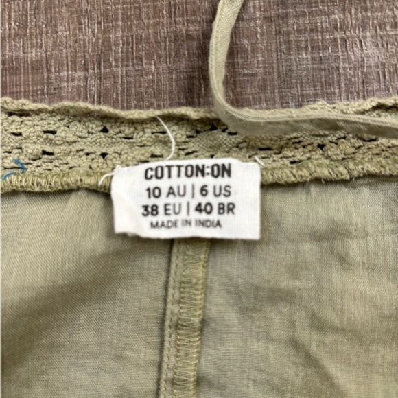 New Olive Green Cotton On Mini Dress Size XSmall - Picture 2 of 3